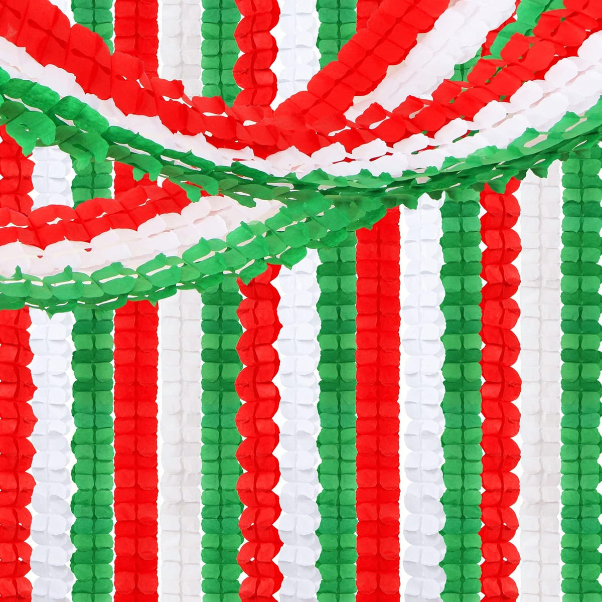 Red-Green White Party-Decorations Christmas Streamers-Garland - 12pcs Mexico Italian 4-Leaf Clover