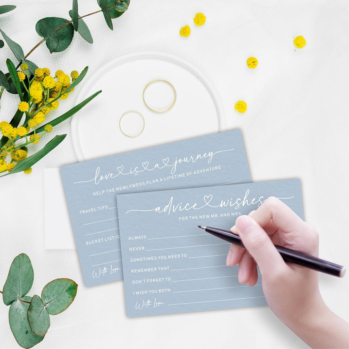 Wedding Advice Cards -Pack Of 30 Wishes For The New Mr & Mrs Wedding,Love Is A Journey Cards