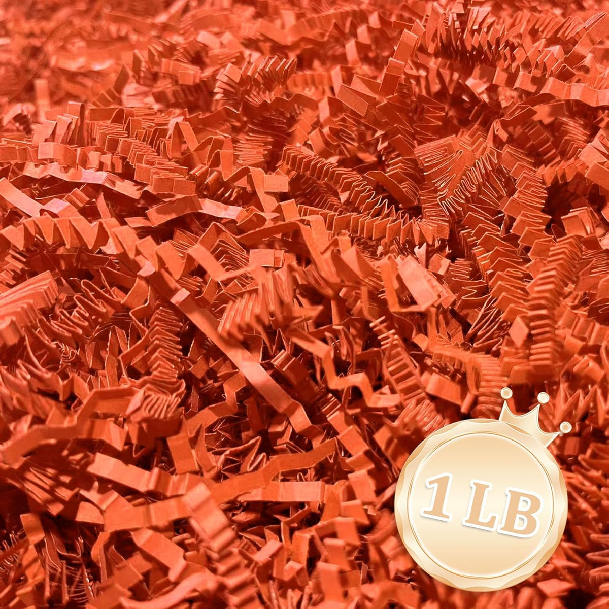 Zankubom 1 LB Orange Crinkle Cut Paper Shred Filler Great for Gift Wrapping, Orange Basket Fillers