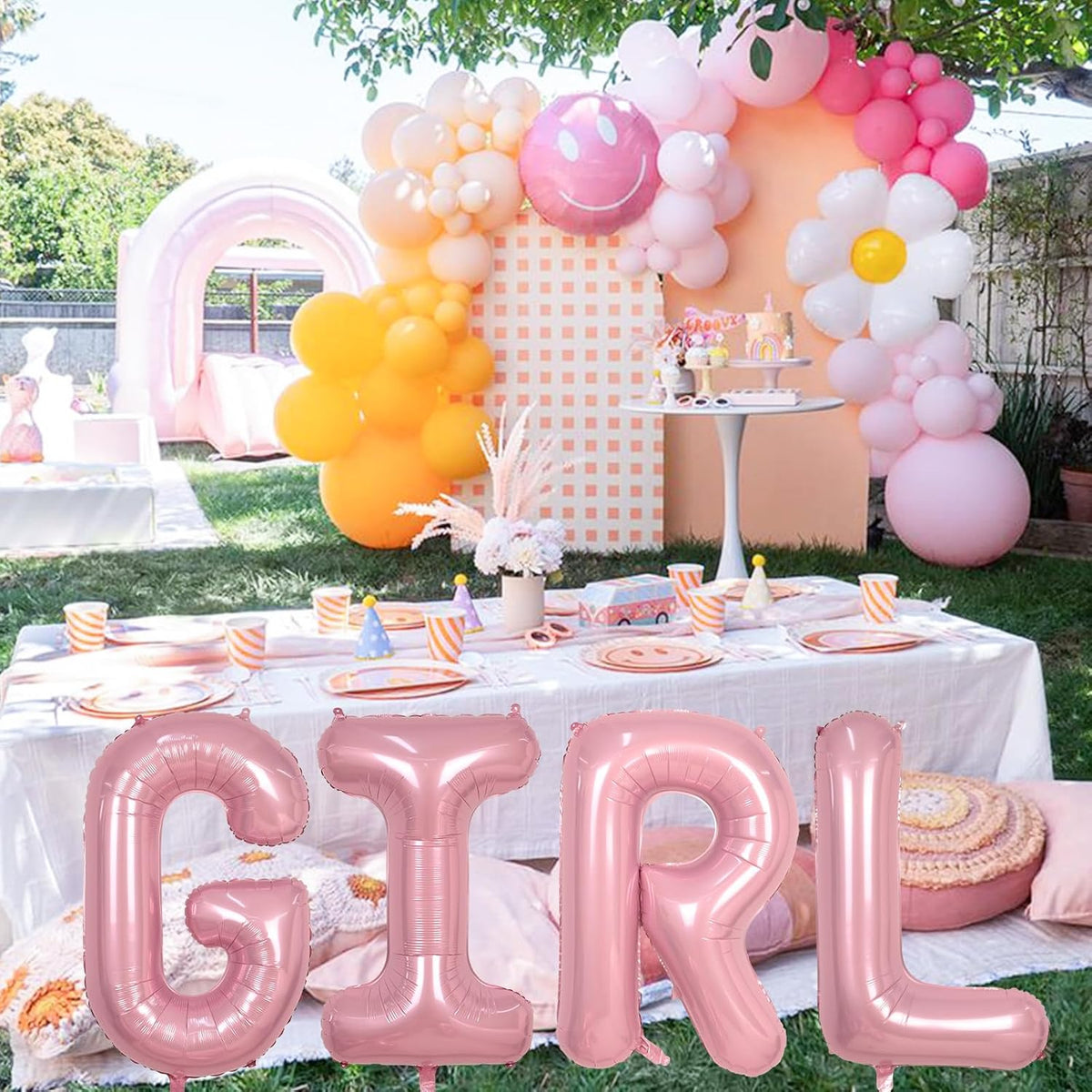 Pastel Pink D Letter Balloon, 40 Inch Giant Light Pink Mylar Foil Letter D for Girls, Self