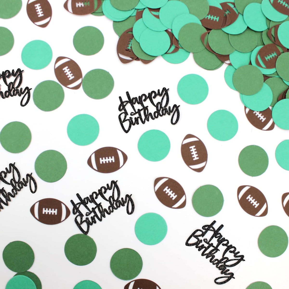250PC Football Happy Birthday Confetti,Football Birthday Party Decorations,Football Confetti for