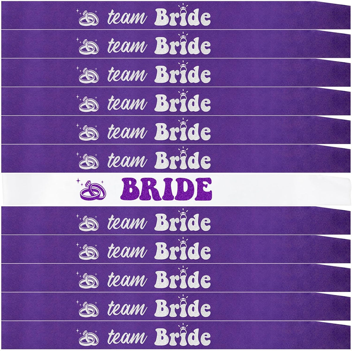 12 PCS Bride Sash Bachelorette Party Bride to Be Team Bride Sashes Maid of Honor Bridesmaid Sash