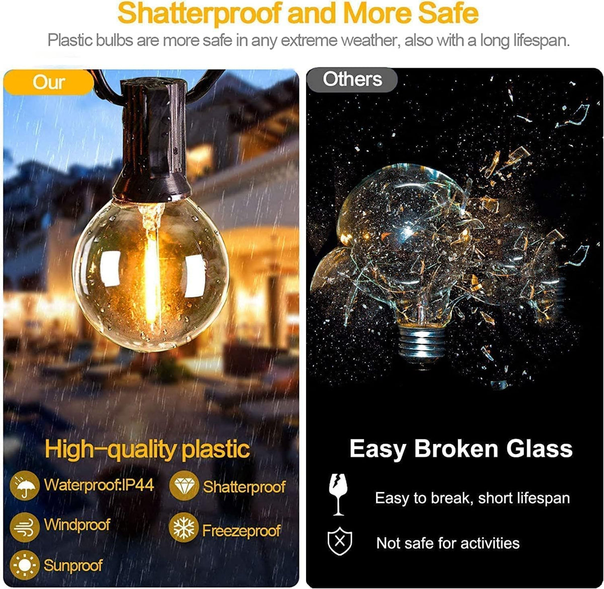 Svater Outdoor String Lights 300 FT, Patio Lights Outside with 156 G40 Shatterproof LED Bulbs