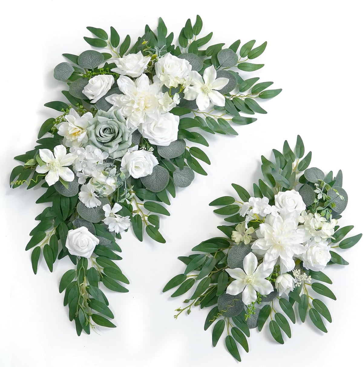 Faux Flower Swag Set of 2 for Wedding Welcome Signs Floral Swag Wedding Reception Ceremony Signs