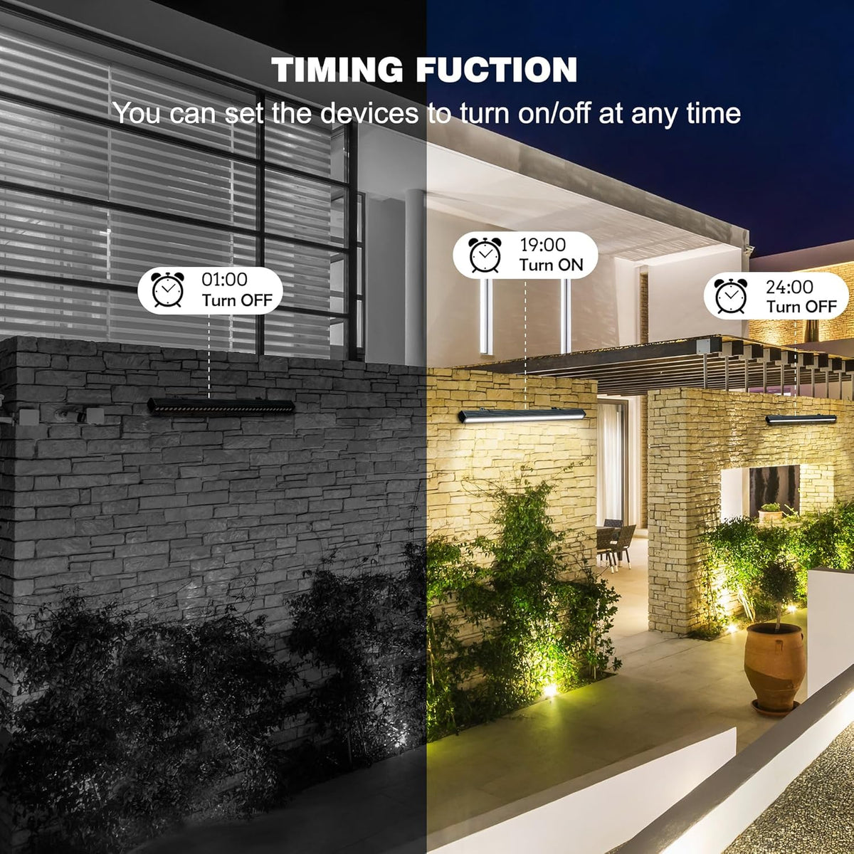 Smart Wall Washer Lights Adjustable Color Temperature 2700K-6500K,72W 9600lm 1%-100% Brightness