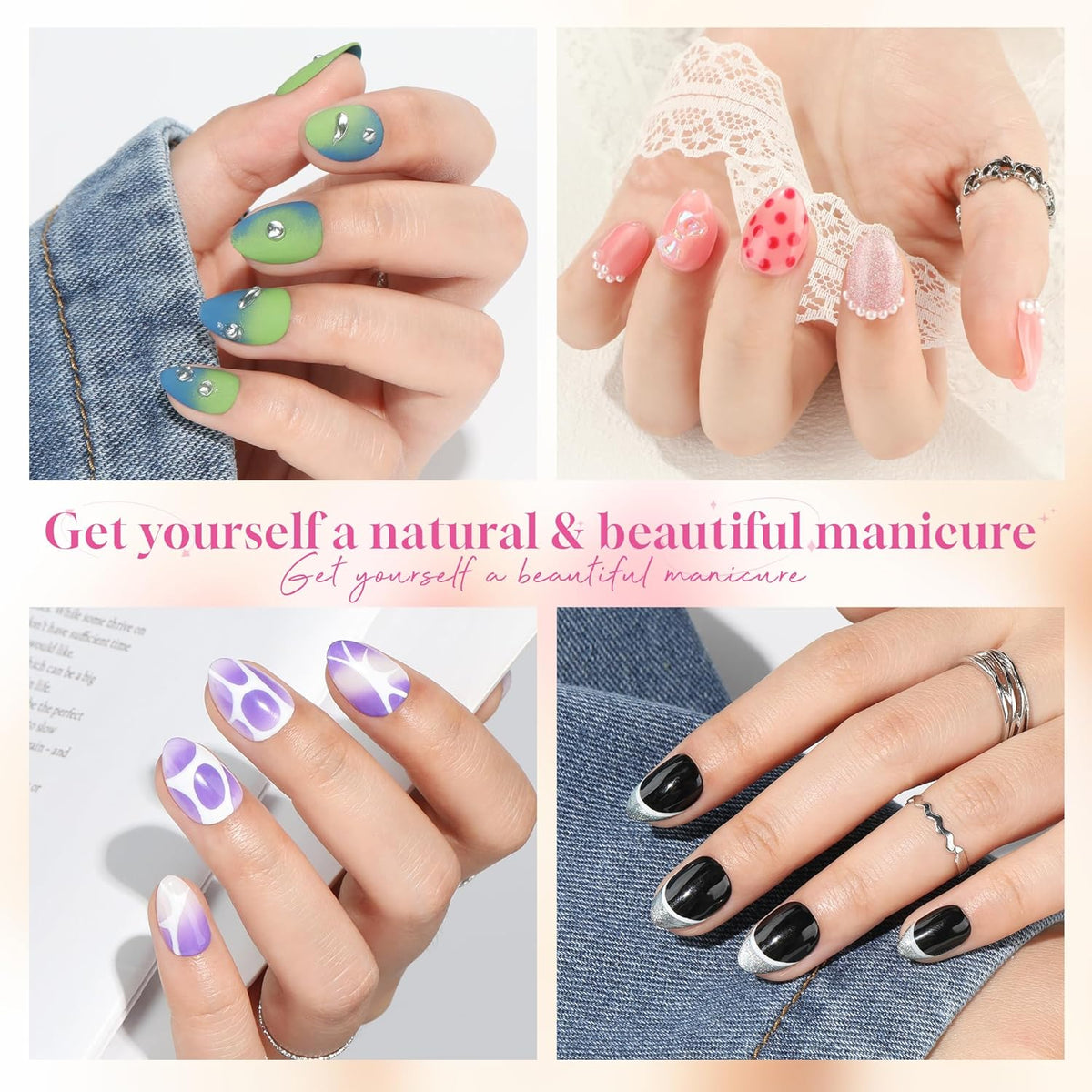 UNA GELLA Extra Short Almond Nail Tips, 312pcs XS Gel Nail Tips Almond Pre-Shaped Half Matte Full
