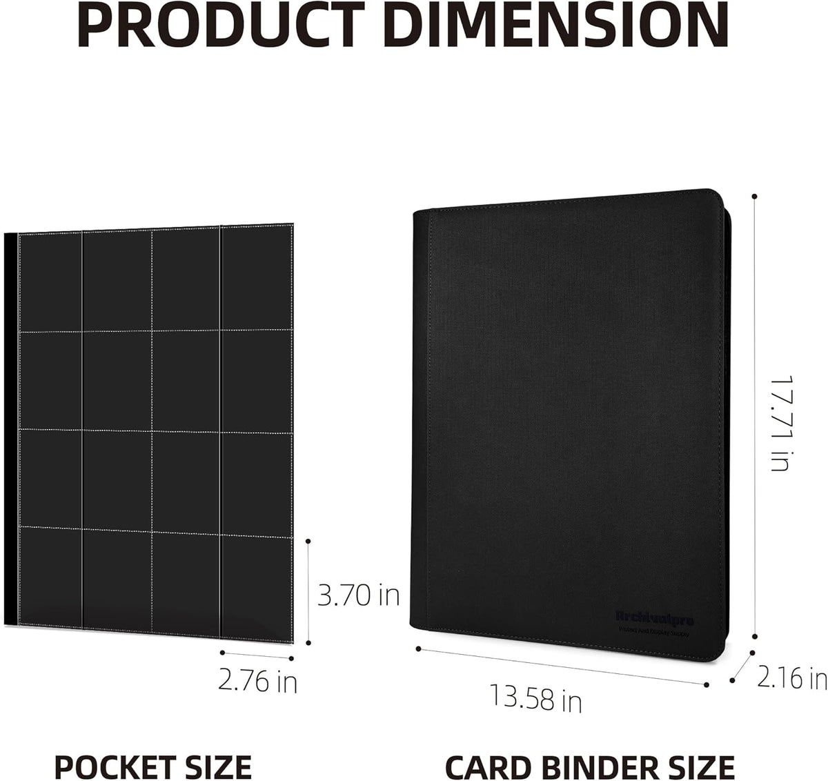 16 Pockets Premium Card Binder 1024 Cards Trading Card Binders Side Load Card Storage Display