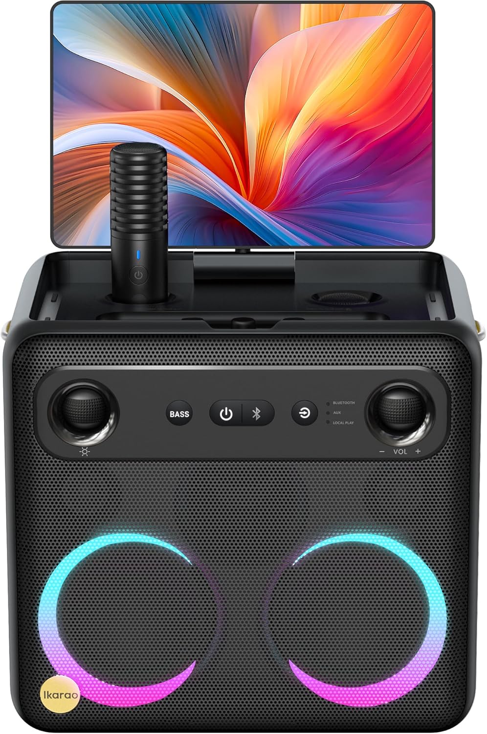 Ikarao Smart Karaoke Machine for Adults - with Lyrics Display, 32GB Karaoke Tablet, 2 Wireless