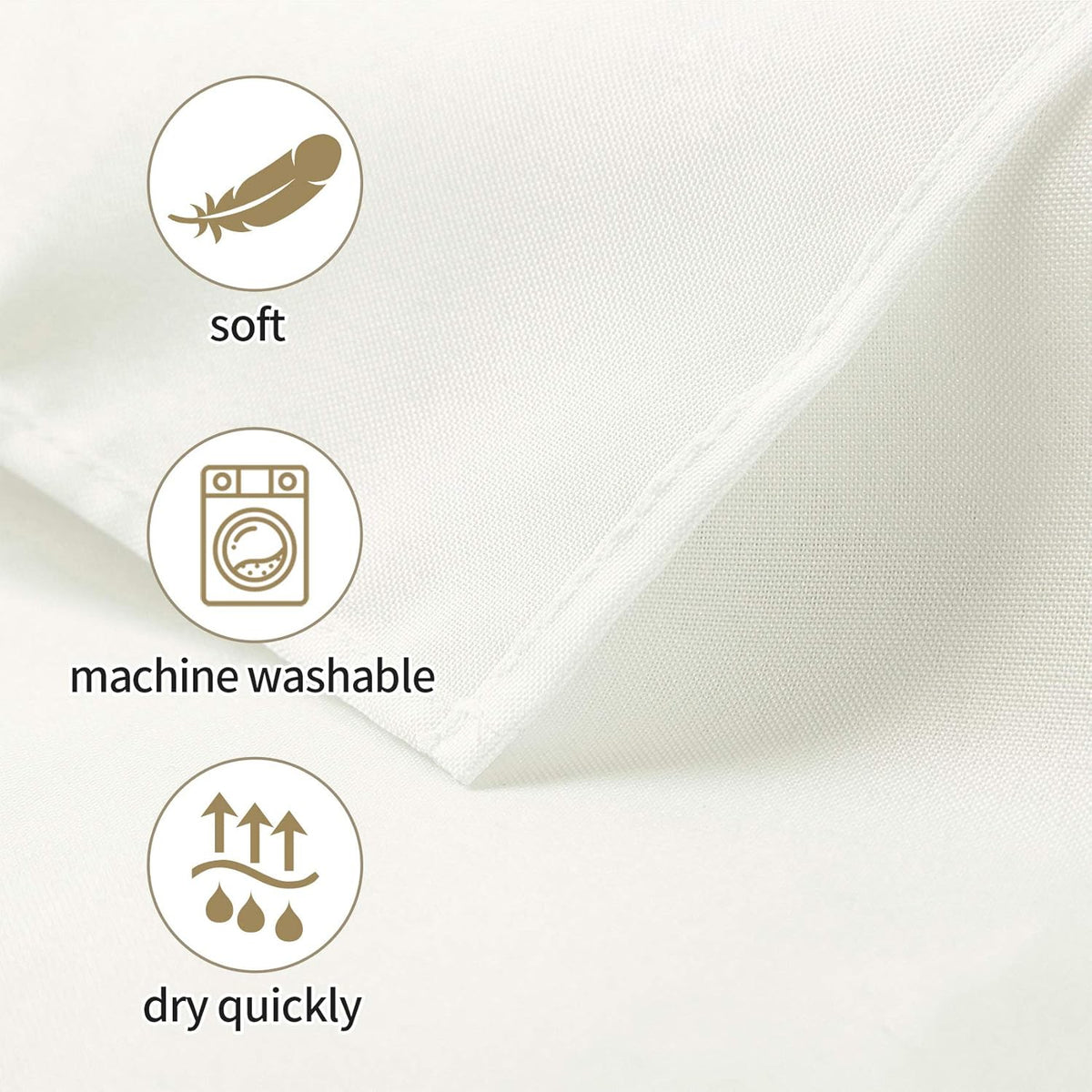 Ascoza 2pack 70x70 Inch Ivory Square in Polyester Fabric Tablecloth for Wedding,Banquet,Restaurant