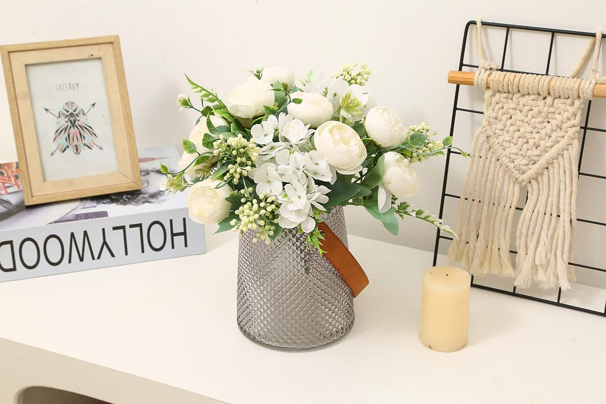 Artificial Flowers Fake Peony Silk Mini Plastic Bridal Flowers for DIY Wedding Bouquets Home