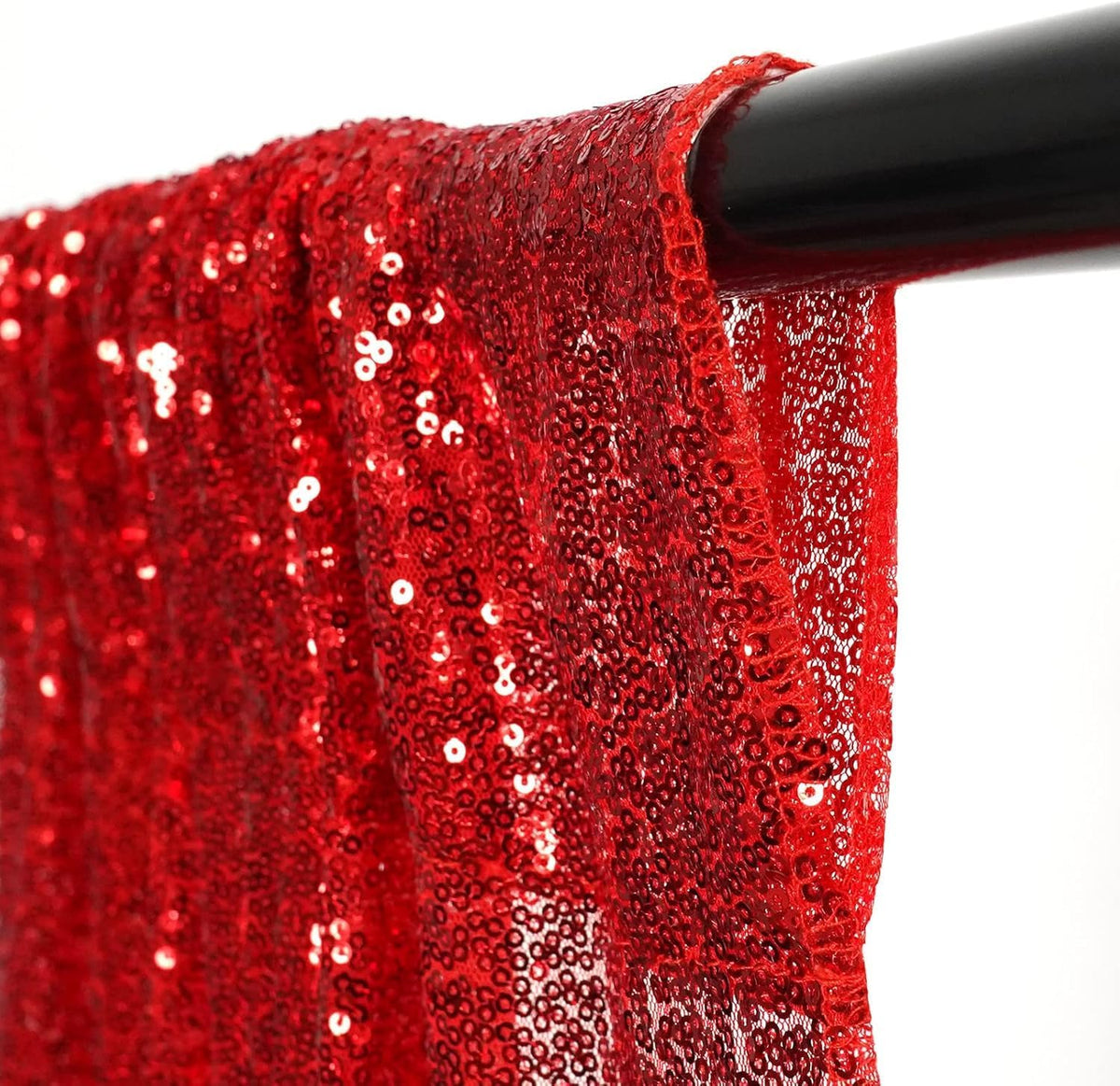 Red Sequin Backdrop Curtains,2ft x 8ft Sequin Photography Backdrop Curtain 2 Panels for Party