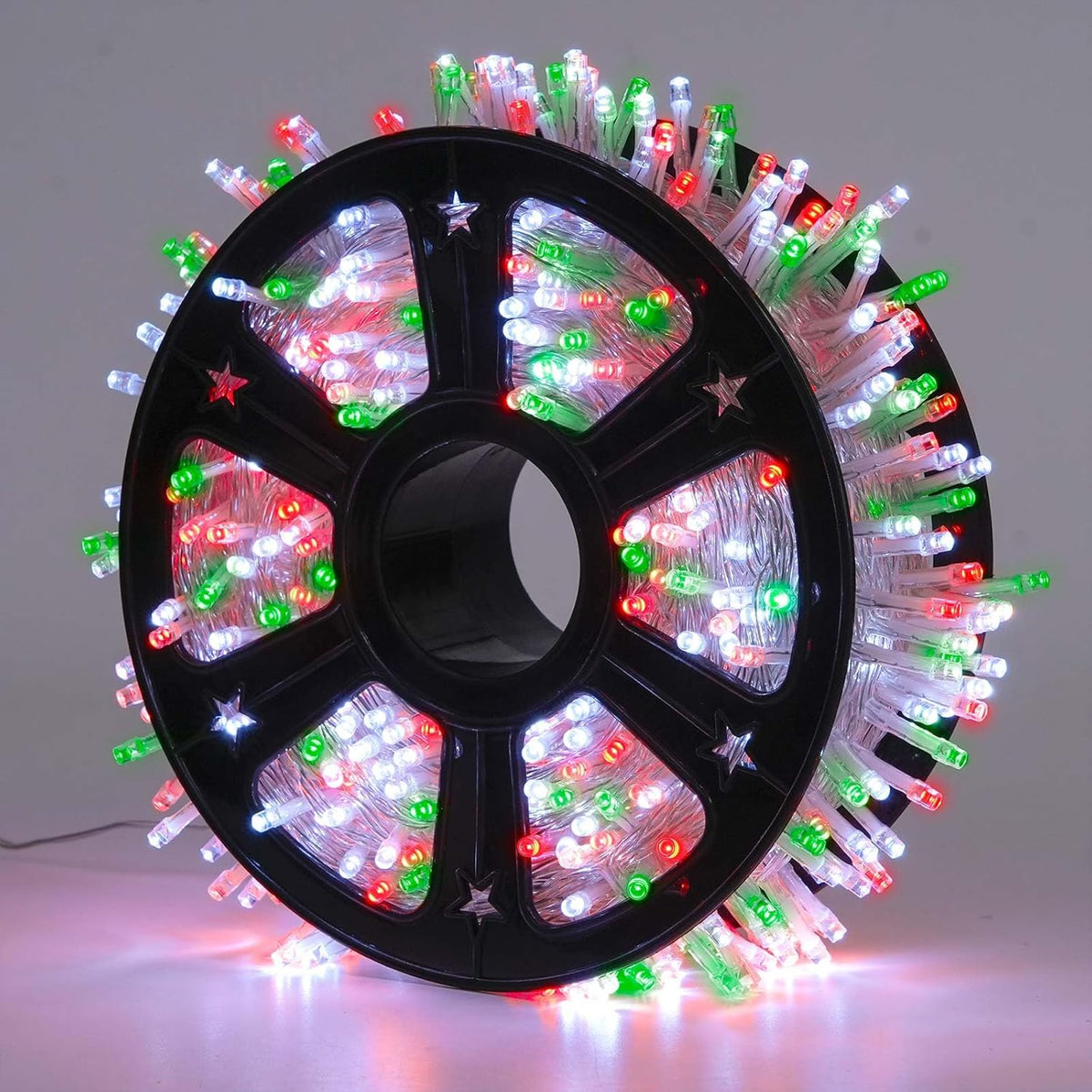JMEXSUSS 500 LED Red White and Green Christmas Lights, 8 Modes 163ft String Light Plug in with