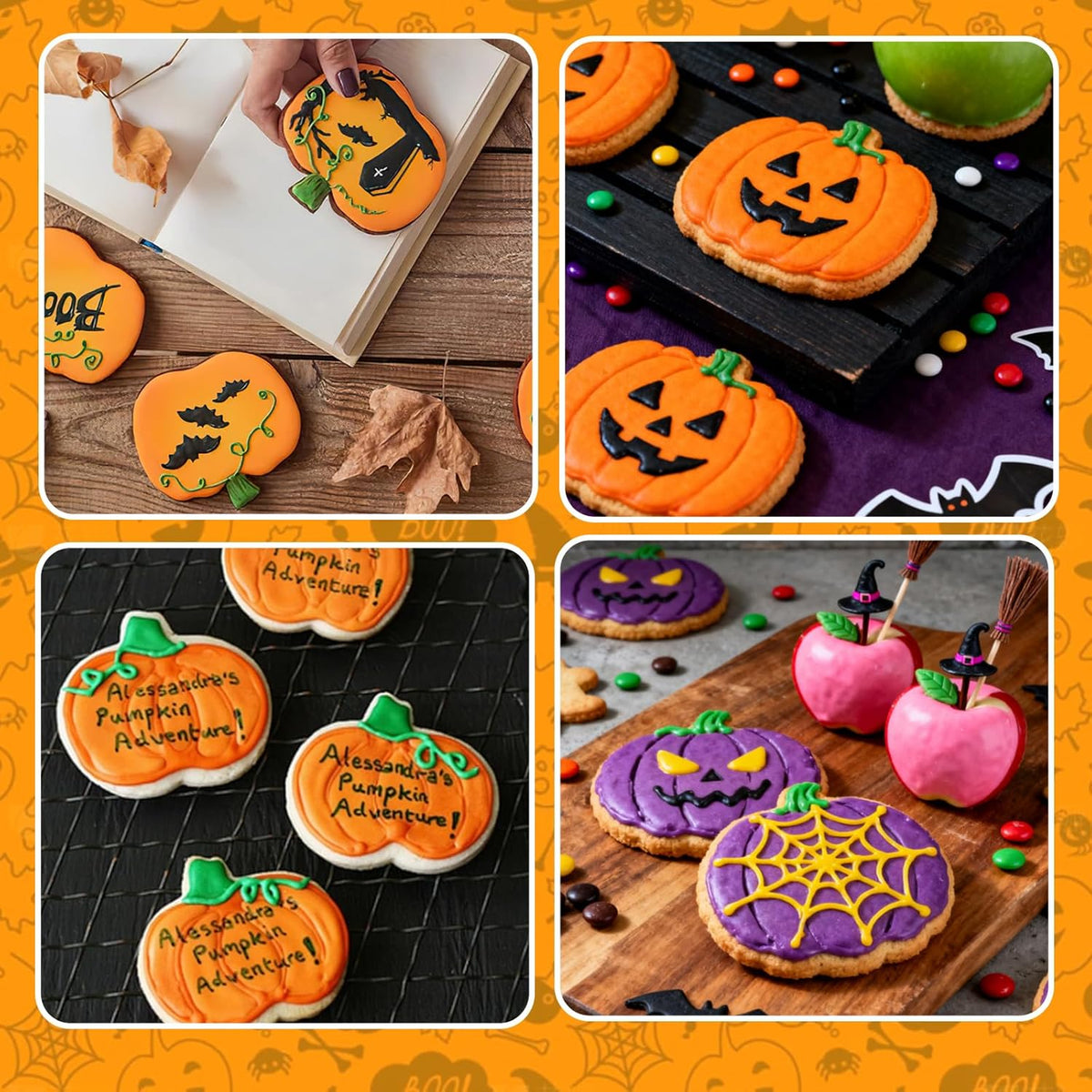 Pumpkin Cookie Cutters Set，3.54", 3.2", 2.87"- 3Pcs Halloween Thanksgiving Fruit Cookie Cutters for