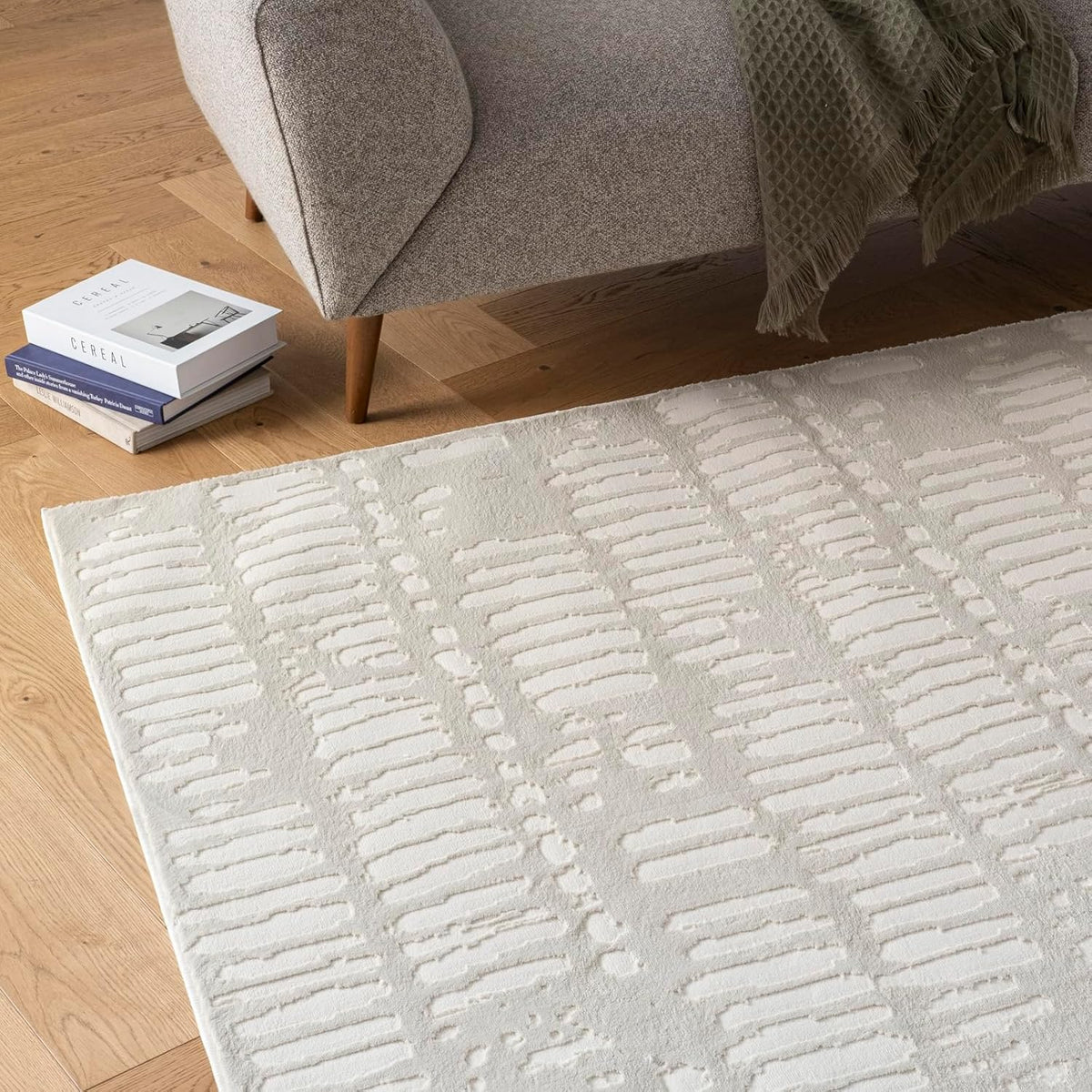 Revival Rugs Shell 5'3"x7'10" Washable Area Rug for Living Room Bedroom - 100% Recycled Oeko-TEX