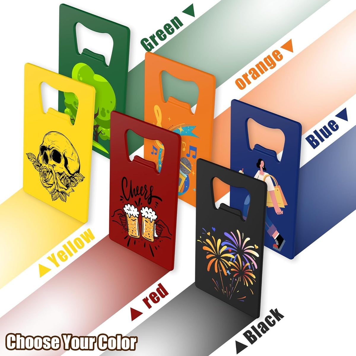 4-100 Pcs Personalized Bottle Opener, Custom Stainless Steel Credit Card Bottle Opener, Full Color