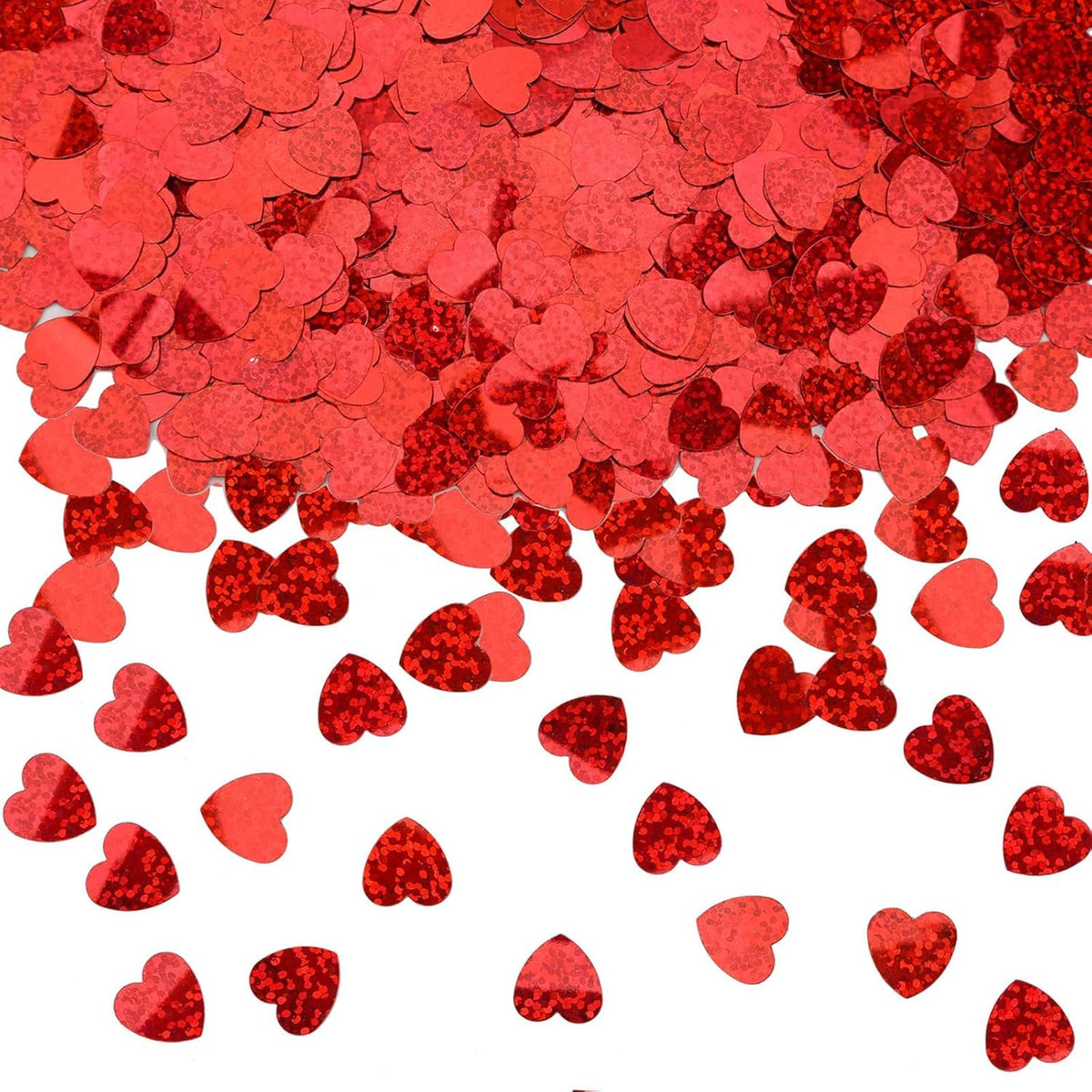 MARFOREVER Red Hearts Confetti - Valentines Day Glitter Heart Table Decorations for Wedding, Bridal