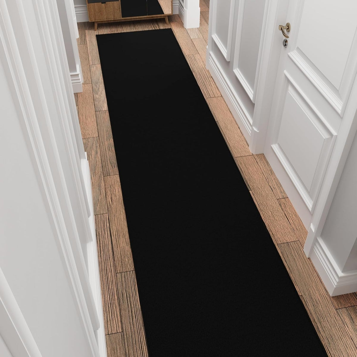 Ottomanson 3x20 Non Slip Extra Long Hallway Runner Rug with Rubber Backing - Solid Modern Kitchen