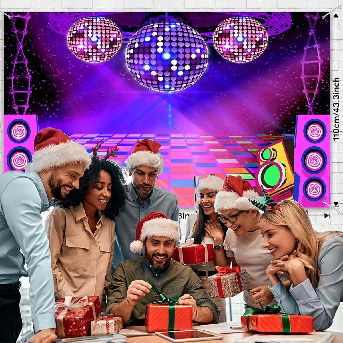 Dance Party Backdrop Retro 80s 90s Theme Stage Dance Ball Music Birthday Party Decoration DJ