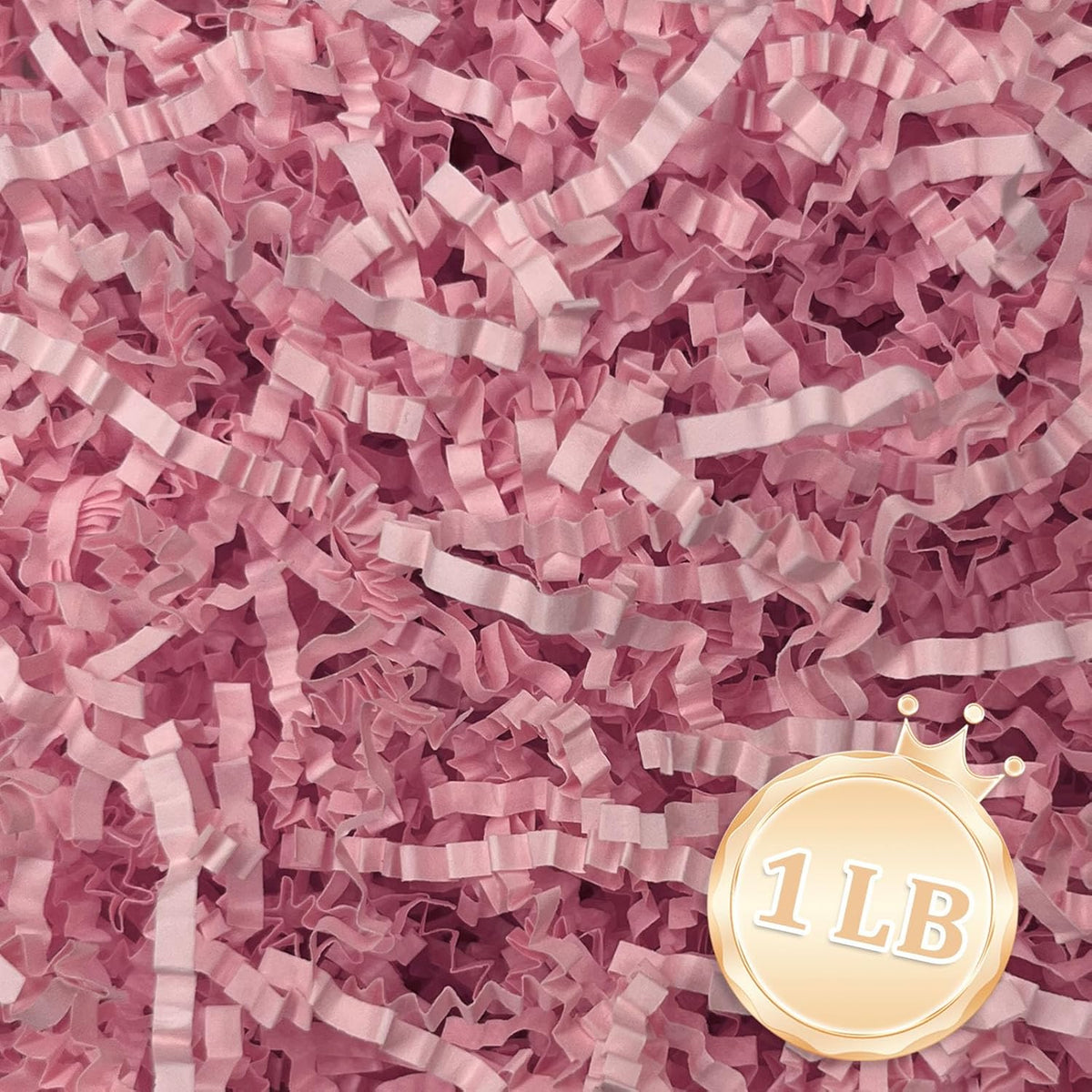 Zankubom 1 LB Pink Crinkle Cut Paper Shred Filler Great for Gift Wrapping, Basket Fillers