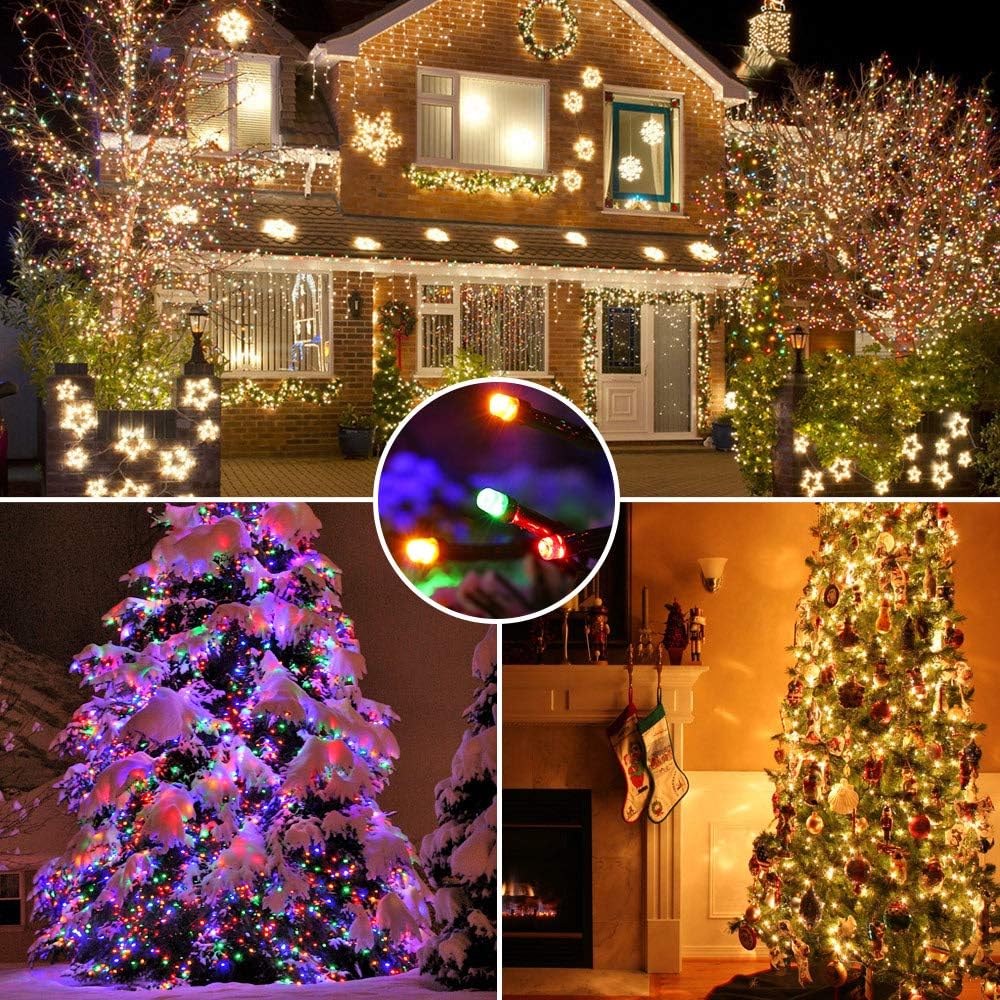 BrizLabs Christmas Lights, 180ft 500 LED Color Changing Christmas Lights with Remote Timer, 11