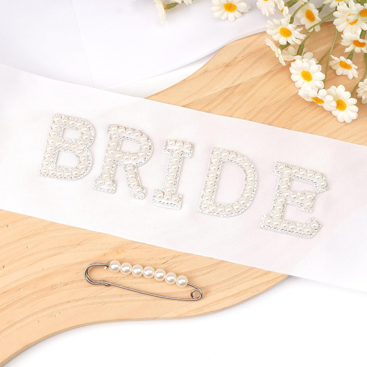 Yxiang Bride Sash,Bride To Be Sash Bachelorette Party Decorations Pearls Rhinestones Sashes Bridal