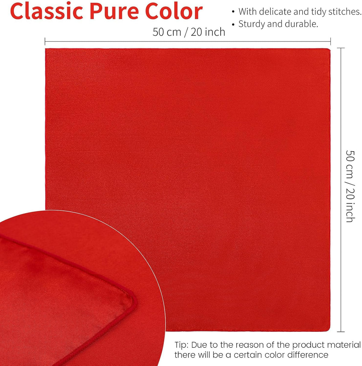 ANECO 16 Pack Square Satin Napkin Bright Silk Table Napkin Soft Smooth Fabric Table Napkin for