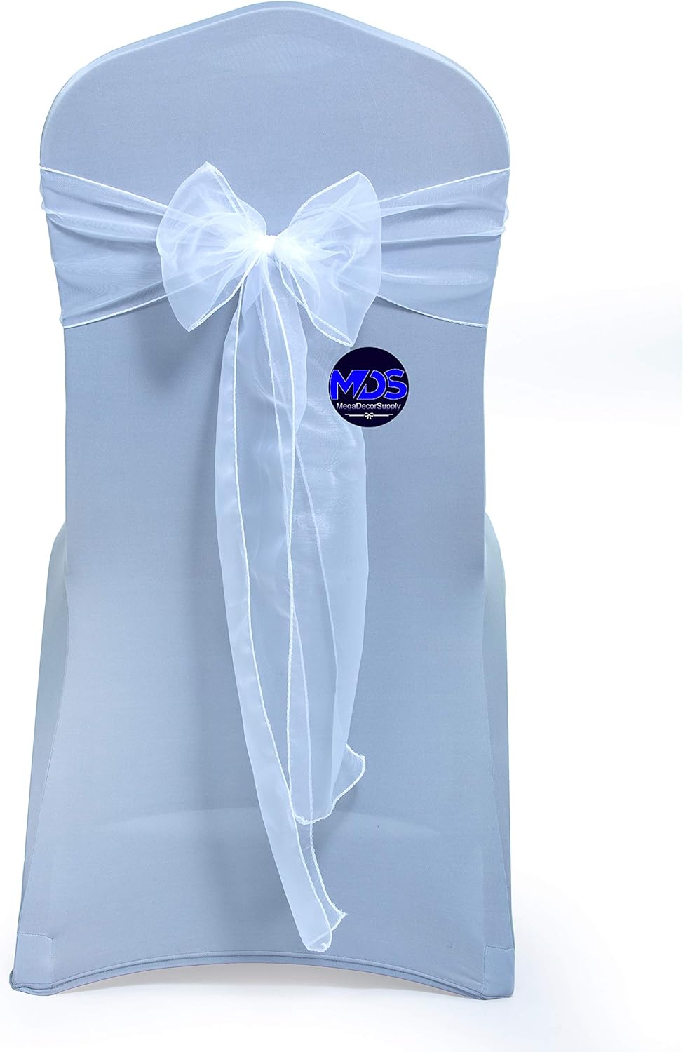 MDS Pack of 10 PCS Organza Chair Sashes Wider Dining Chair Bows Ribbon Tie Back for Wedding Party