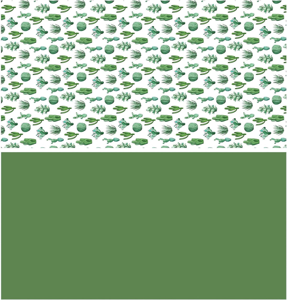 WRAPAHOLIC Reversible Cactus Wrapping Paper - Mini Roll - 17 Inch X 33 Feet - Watercolor Green