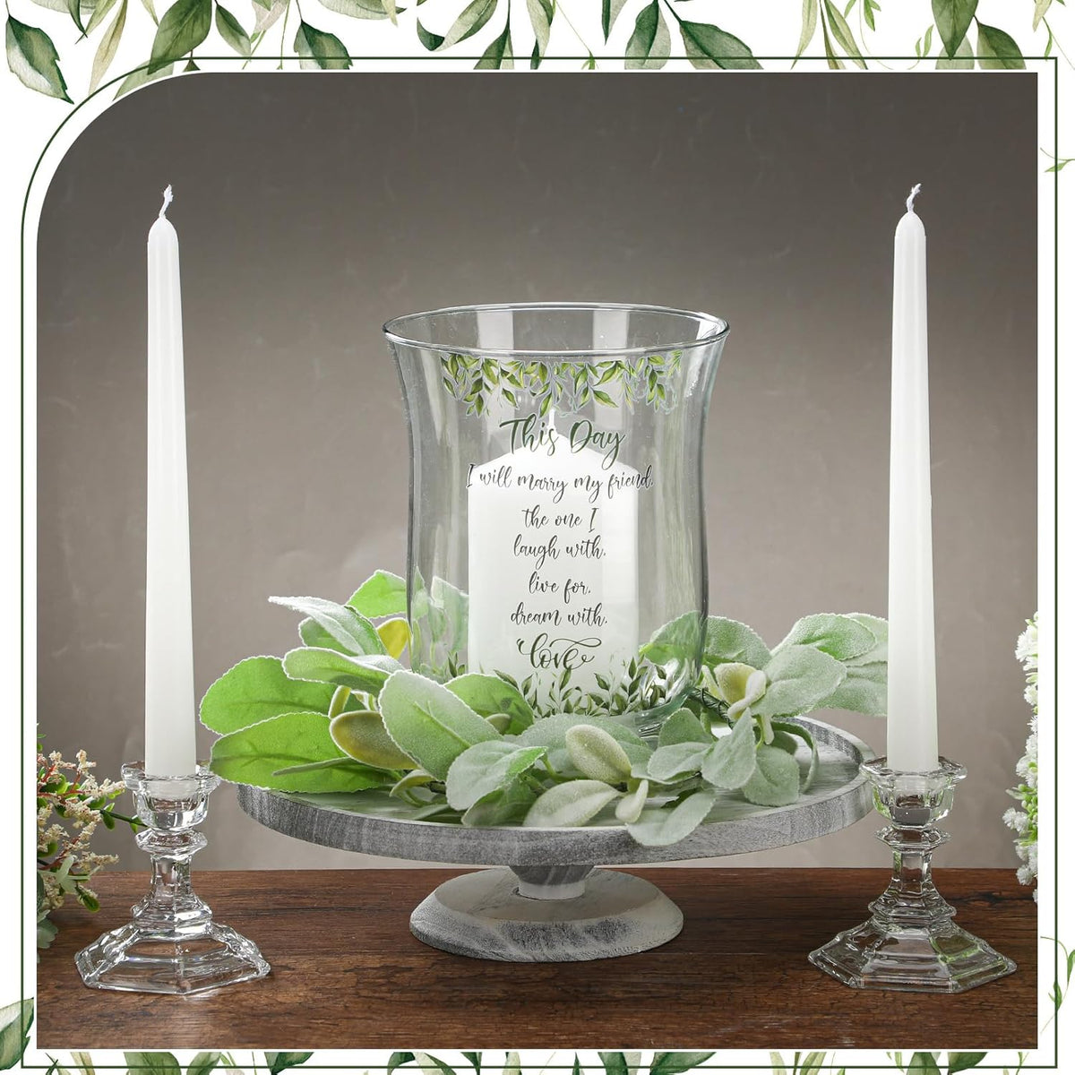 Irenare Unity Candles with Holder for Wedding Ceremony Wedding Decortions Accessories Glass Candle