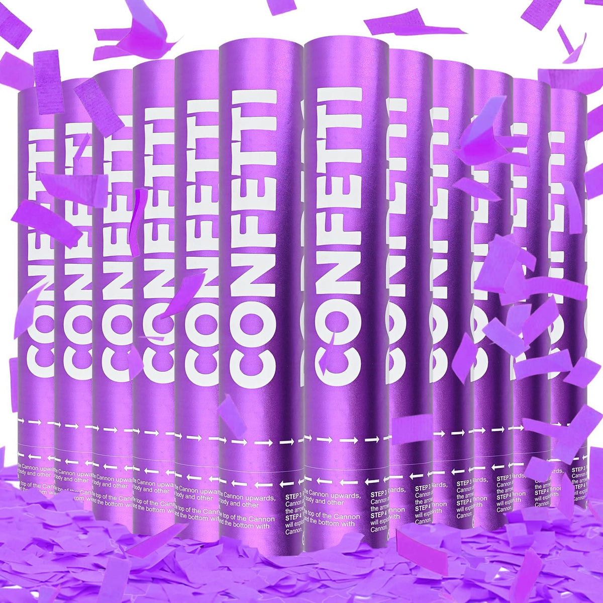 Confetti Cannon 12Pack Purple Biodegradable Cannon Poopers 12Inch Purple Party Poppers Confetti