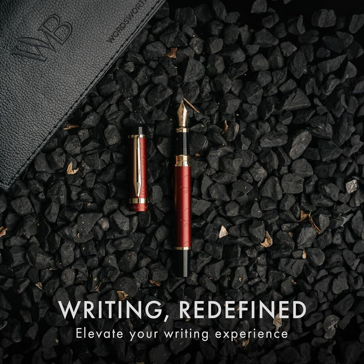 Wordsworth & Black Primori Fountain Pen Set [Red Gold]; Medium Nib, Gift Case, 24 Ink Cartridges