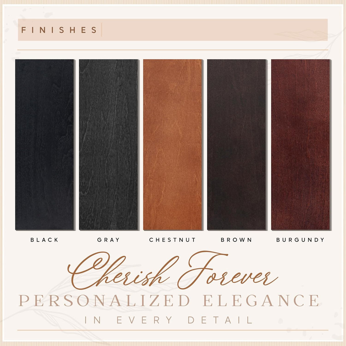 Personalized Wood Wedding Guest Book - 5 Colors/Finishings, 2 Sizes, 12 Designs - Wood Wedding