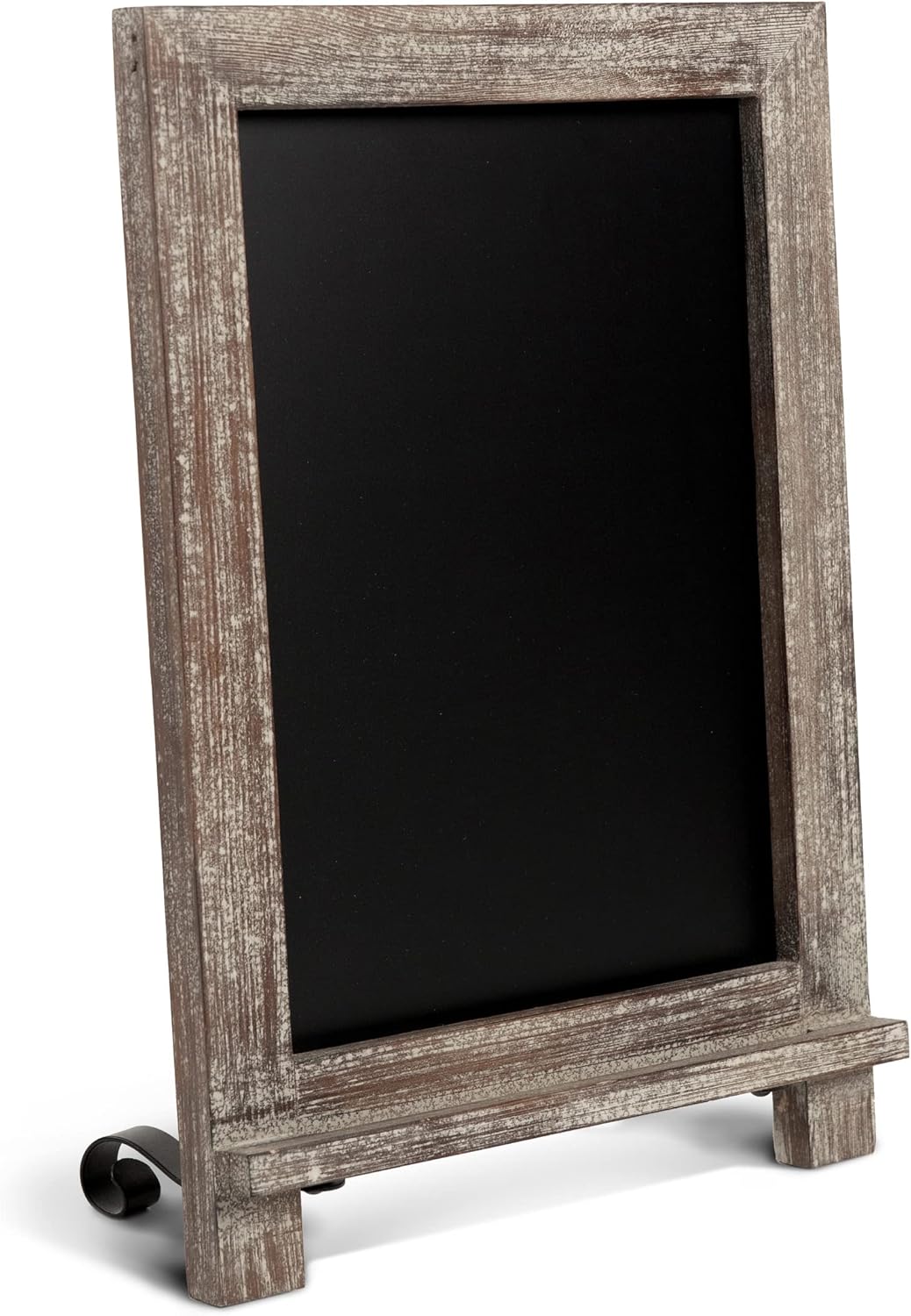 HBCY Creations Rustic Wooden Tabletop Chalkboard with Legs/Vintage Wedding Table Sign/Small Kitchen