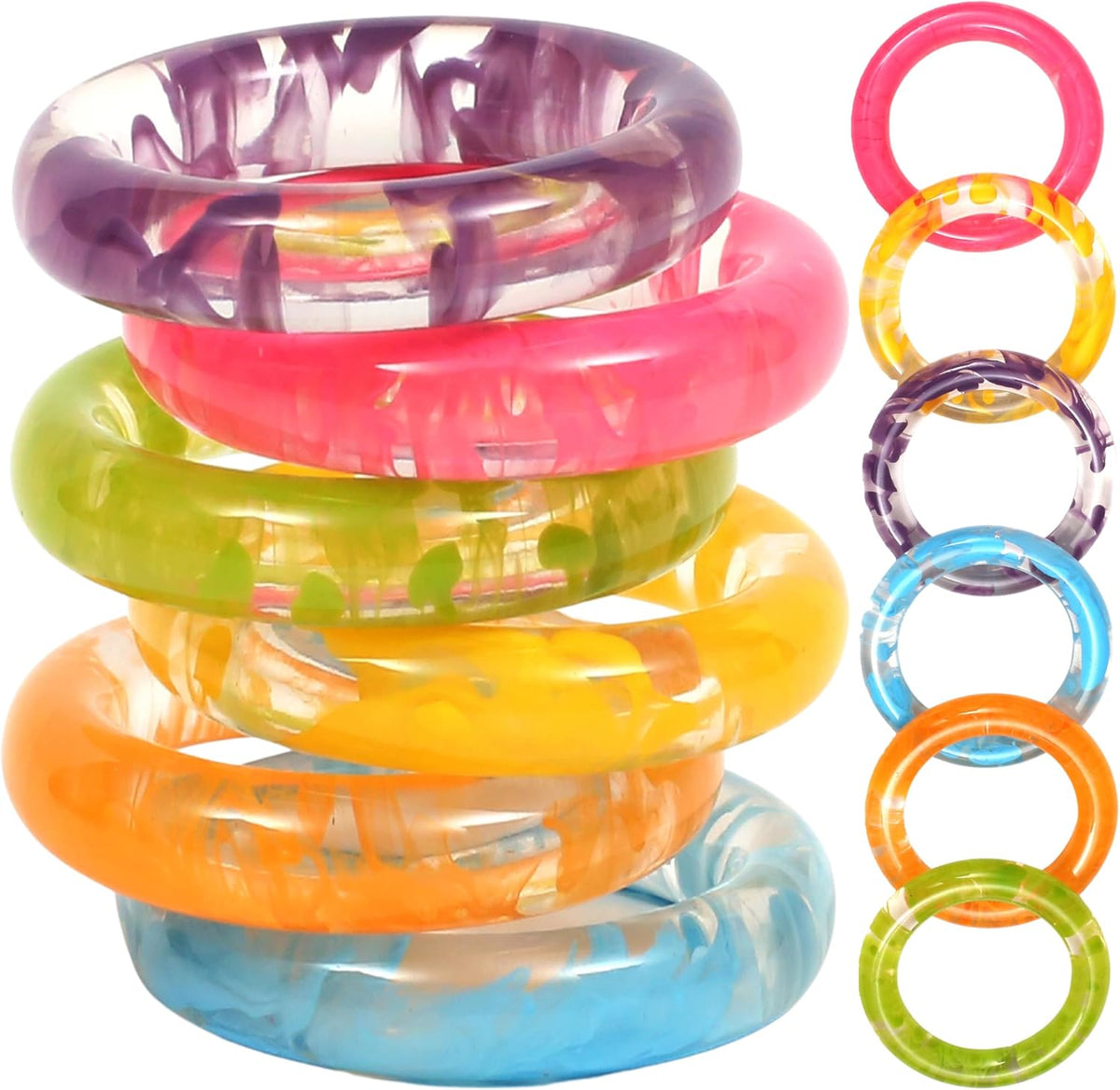 Napkin Rings Set of 12 - Epoxy Resin Napkin Holder Cuffs for Dinner Table Décor - Farmhouse Modern
