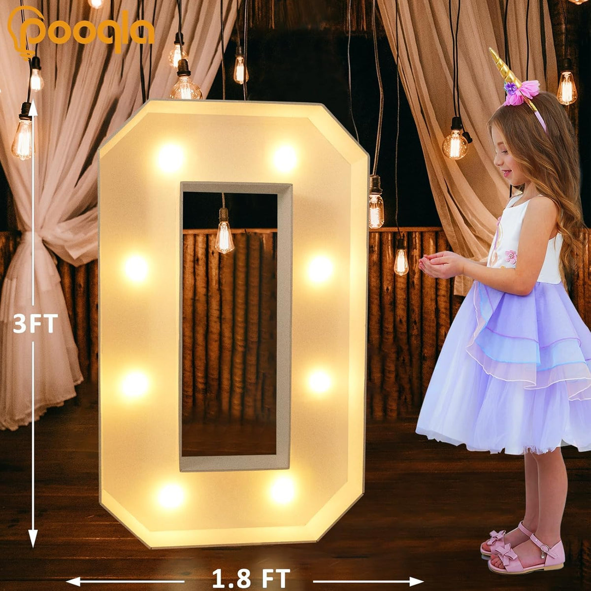 Pooqla 3FT Marquee Light Up Letters, LED Big Mosaic Marquee Letters 3 Feet, Giant LED Sign for