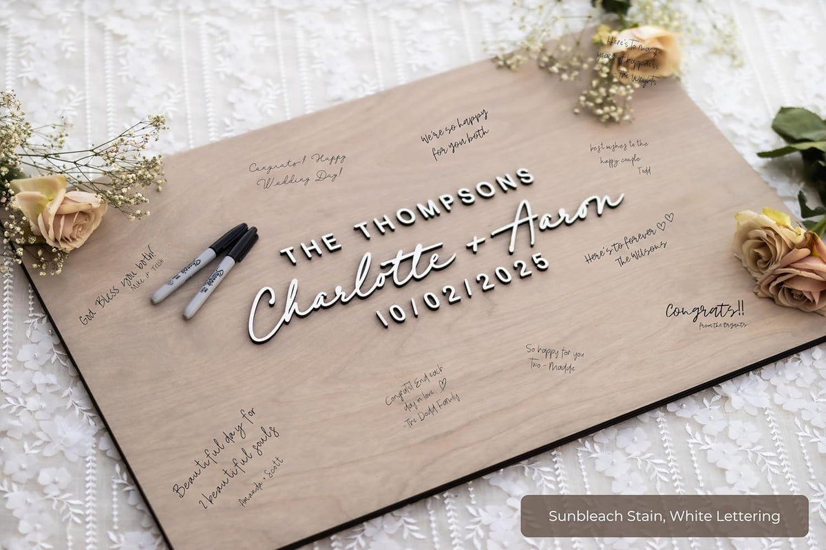 Personalized Last Name Guest Book, Unique Guest Book Sign, Custom Alternative Guest Book, Wooden