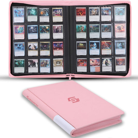 Snekdy premium 1024-pocket trading card binder, 16-pocket cards album, waterproof PU-leather Cover