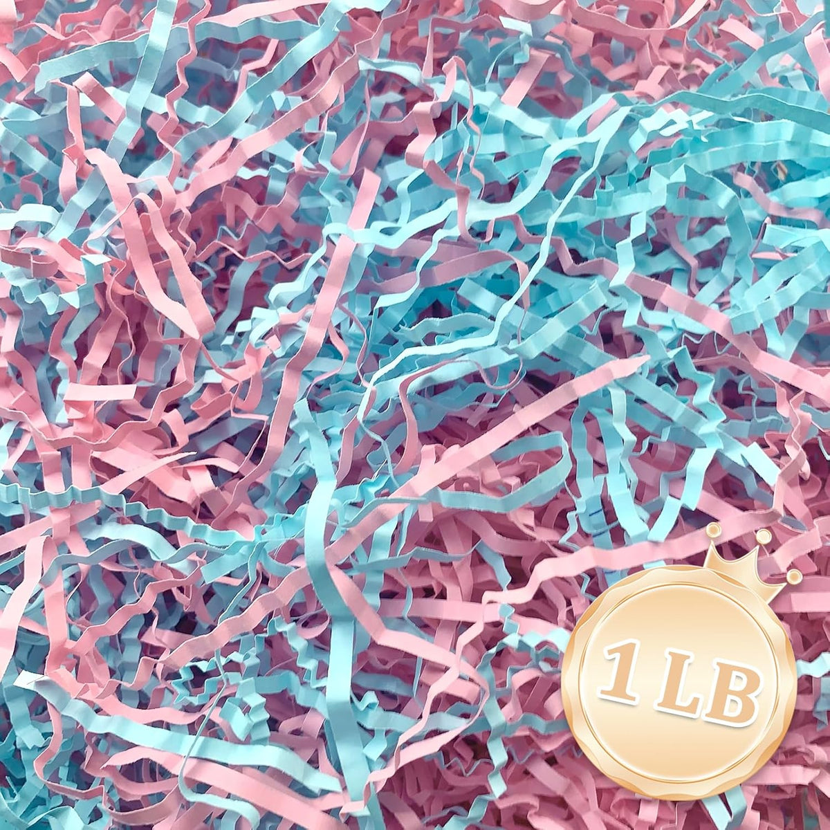 Zankubom 1 LB Crinkle Cut Paper Shred Filler Great for Gift Wrapping, Basket Fillers, Birthday