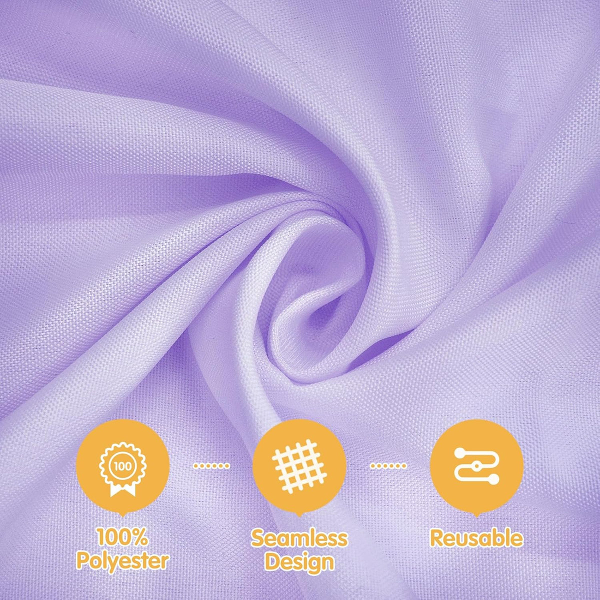 BRILLMAX 6 Pack Lavender Round Tablecloths 108 Inch - Circle Bulk Linen Polyester Fabric Washable