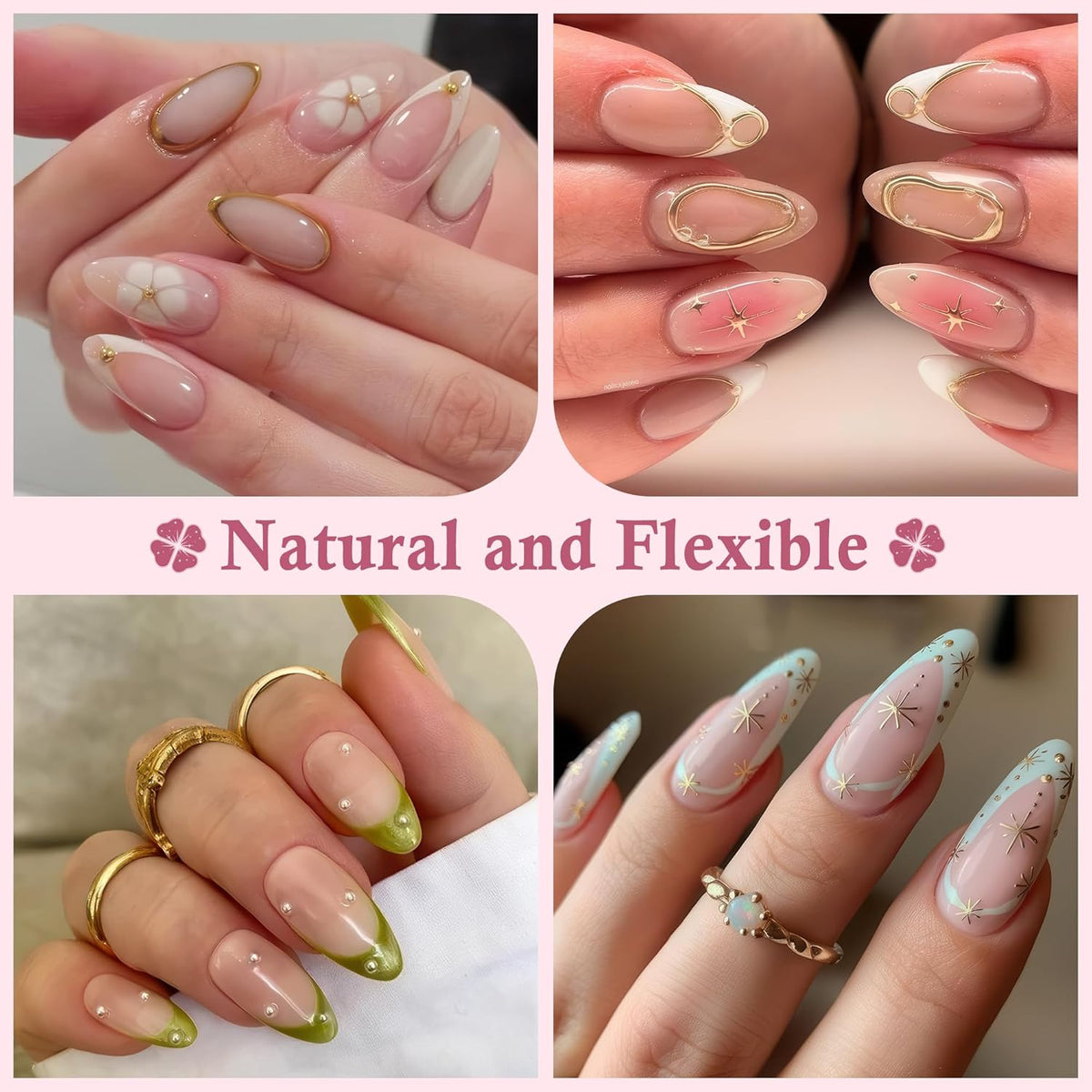 Medium Almond Nail Tips, 360pcs Soft Gel Pre-Shaped Acrylic Fake Nails, Half Matte Full Cover Clear