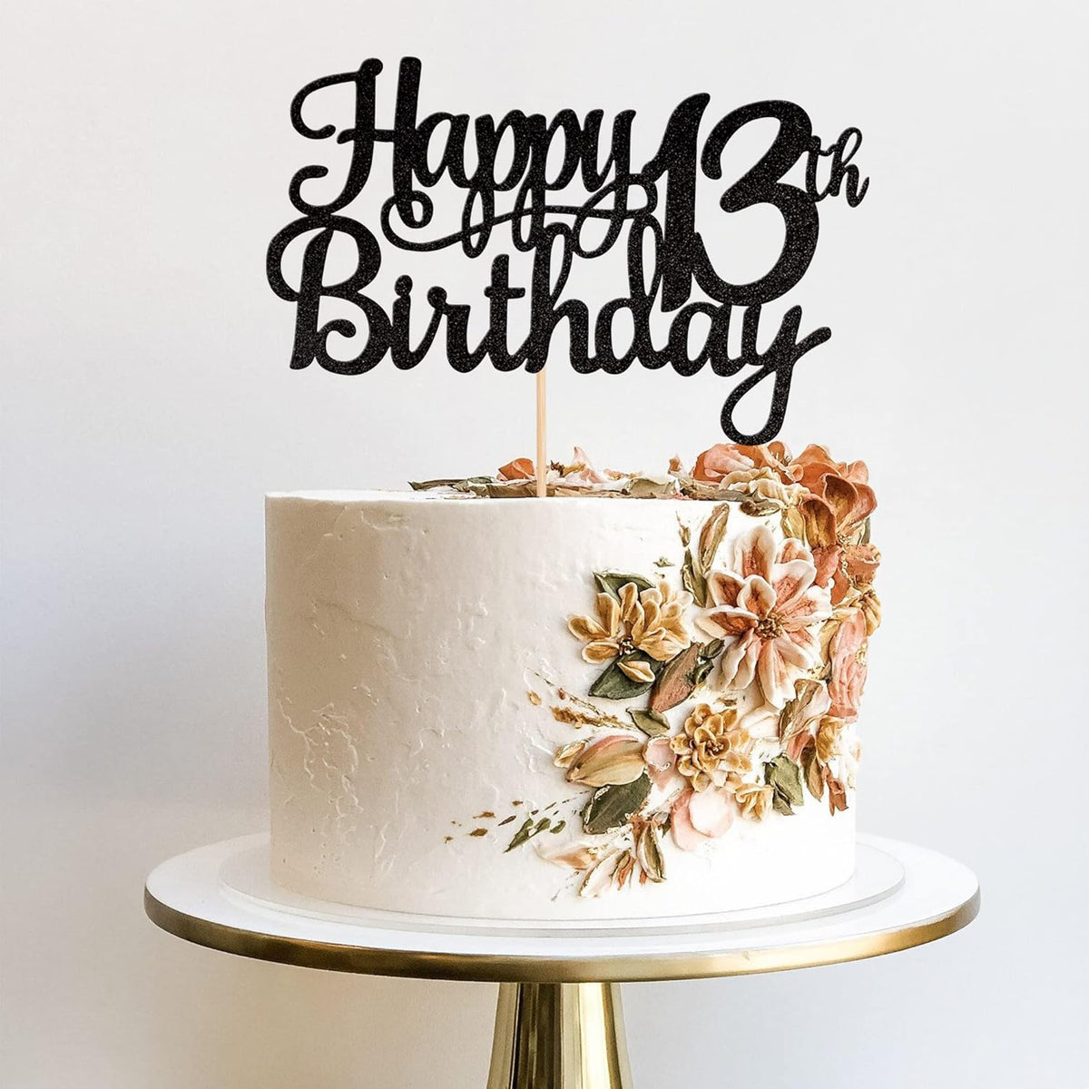 1 PCS Happy 13th Birthday Cake Topper Glitter Cheers to 13 Years Birthday Cake Pick Official
