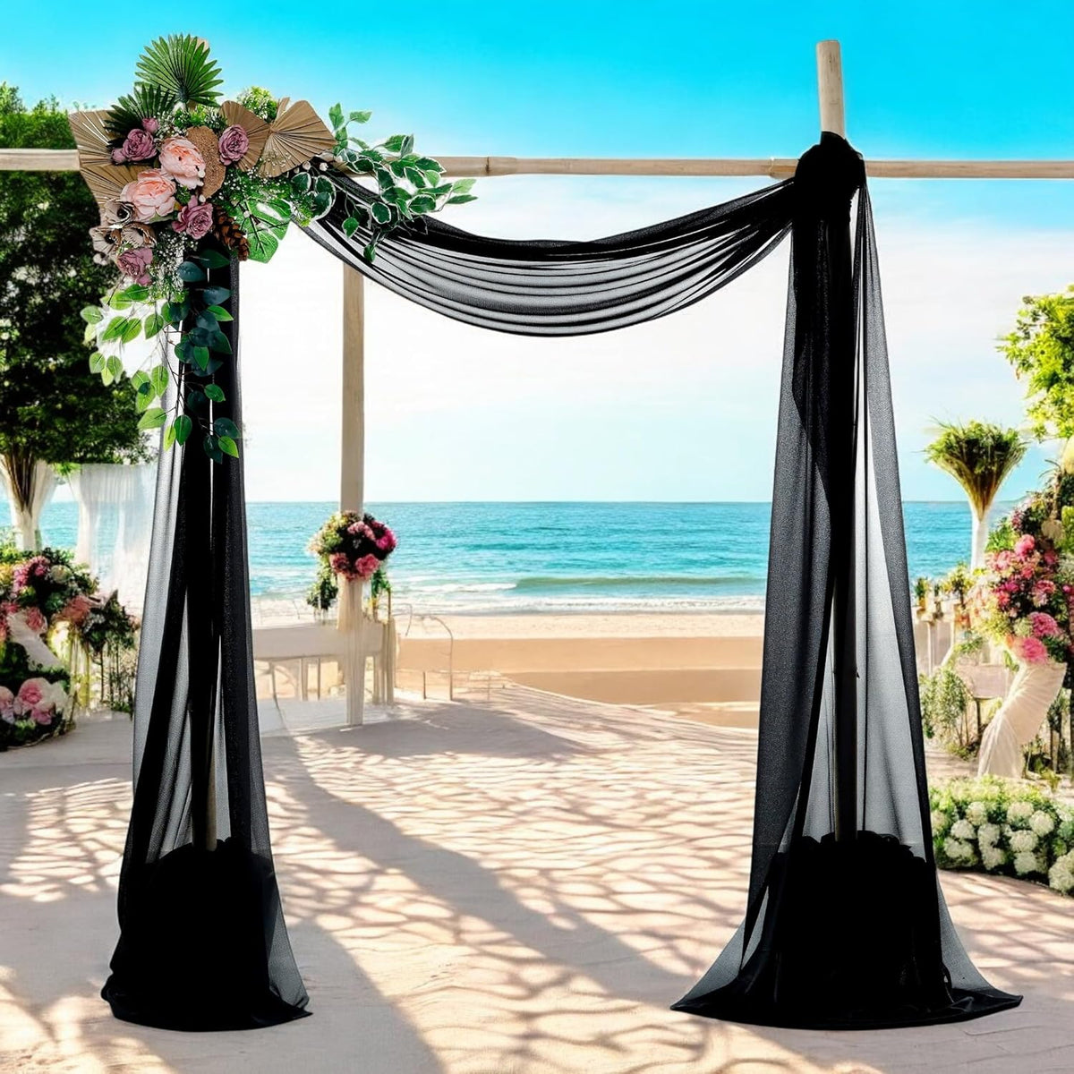 MDS Halloween Chiffon Draping Fabric - 1 Panel, 30" Wide x 20ft Long - Sheer Spooky Arbor & Canopy