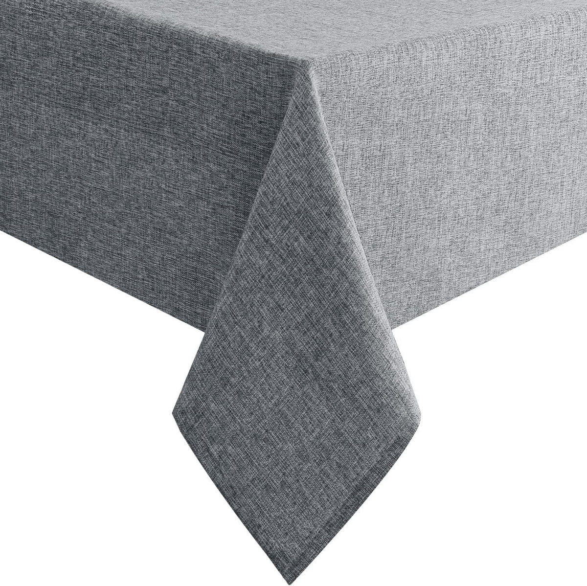 Hiasan Faux Linen Rectangle Tablecloth - Wrinkle and Stain Resistant Washable Table Cloth for