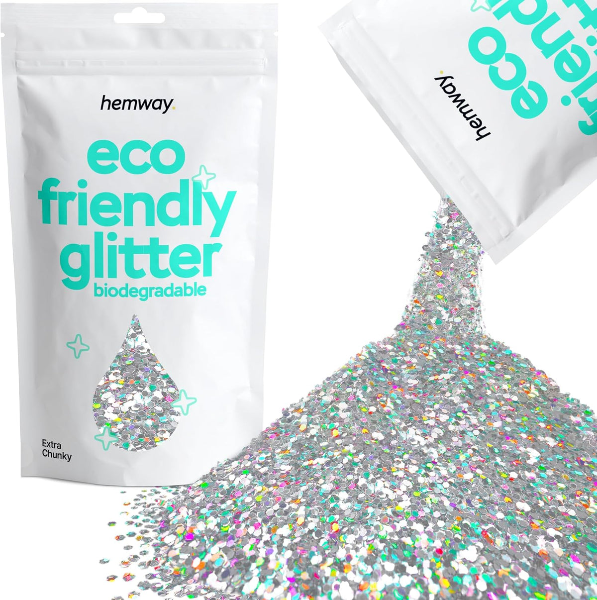 Hemway Eco Friendly Biodegradable Glitter 100g / 3.5oz Bio Cosmetic Safe Sparkle Vegan for Face