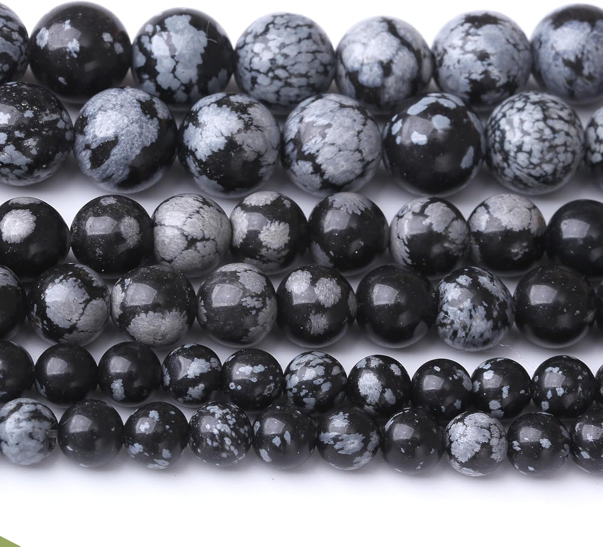 Snowflake Stone Beads for Jewelry Making DIY Craft Gemstone Beads Kit (8mm, 45pcs) Smooth Healing