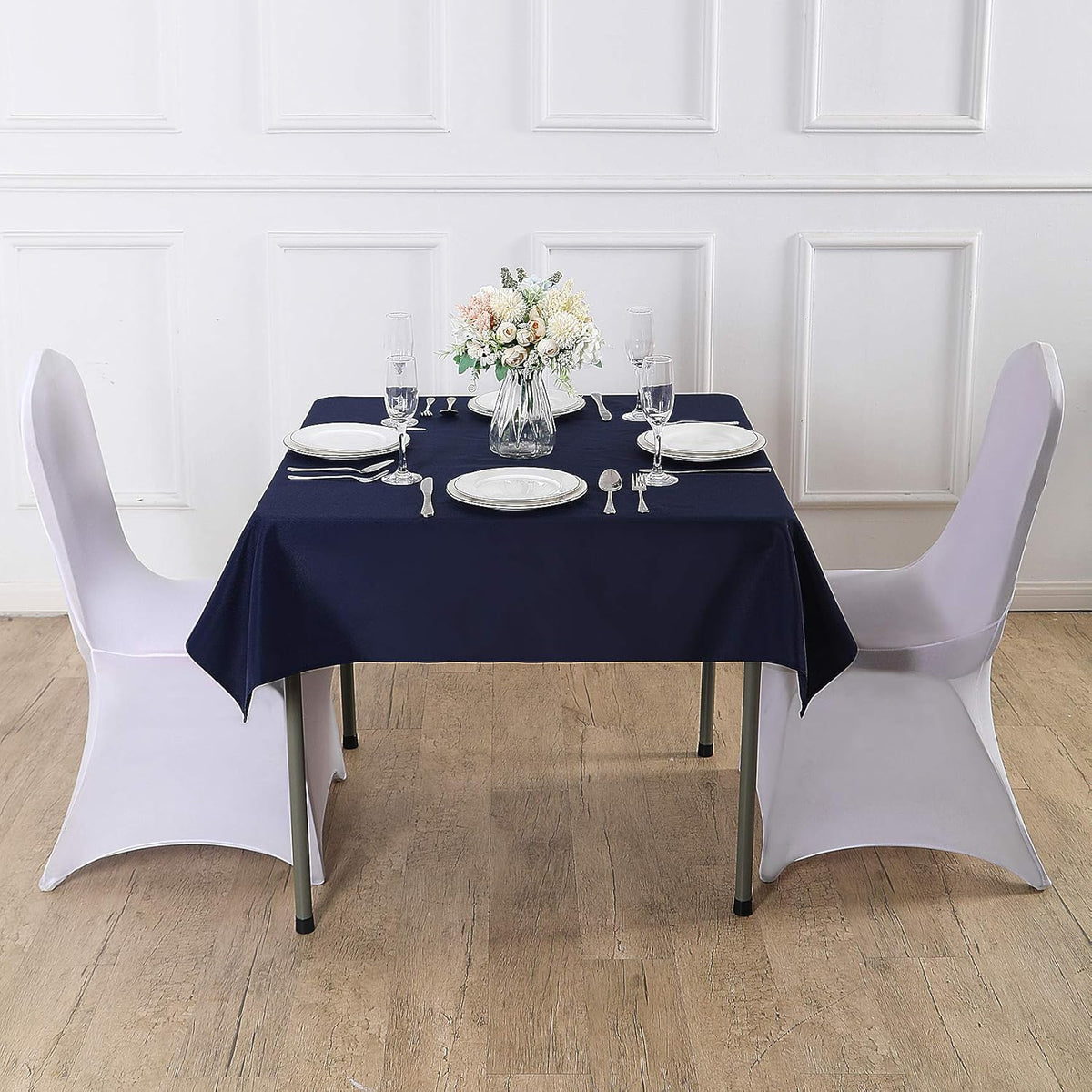 Cupuamon Square Tablecloth 52x52 inch Washable Polyester Fabric Table Cloth for Wedding Party