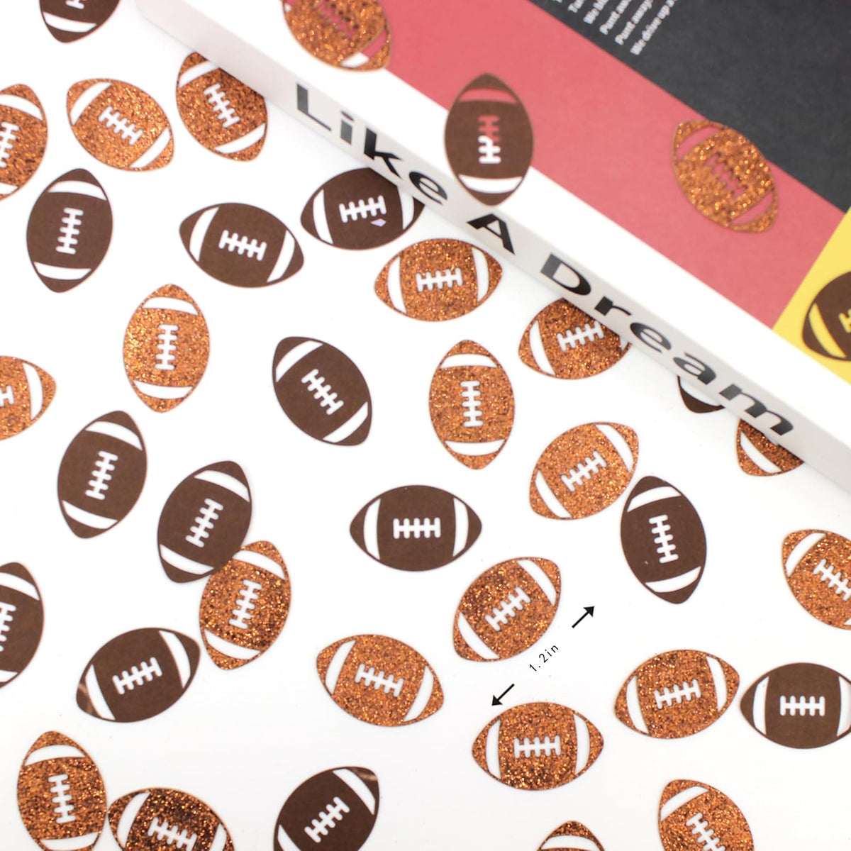 200PC Football Confetti for Table,Football Baby Shower Decorations, Football Birthday Party