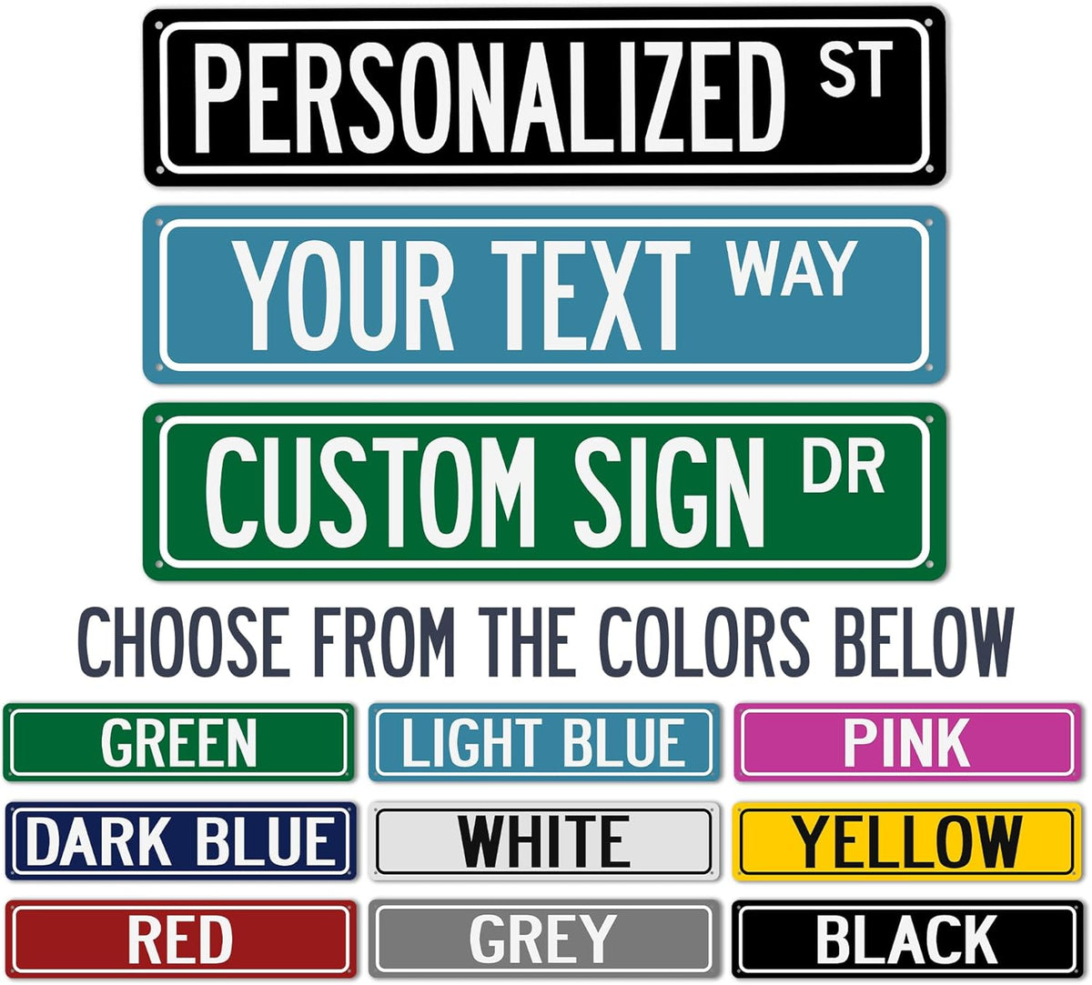 Personalized Street Signs Customized Street Sign - Made In USA - Signs For Bedroom Indoor/Outdoor