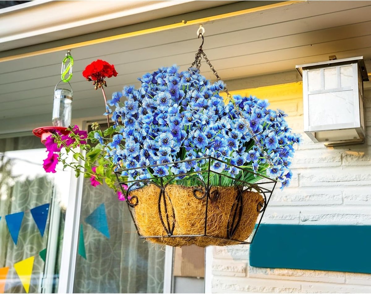 AmyHomie 20 Bundles Artificial Flowers for Outdoor UV Resistant Faux Flowers No Fade Fake Plastic