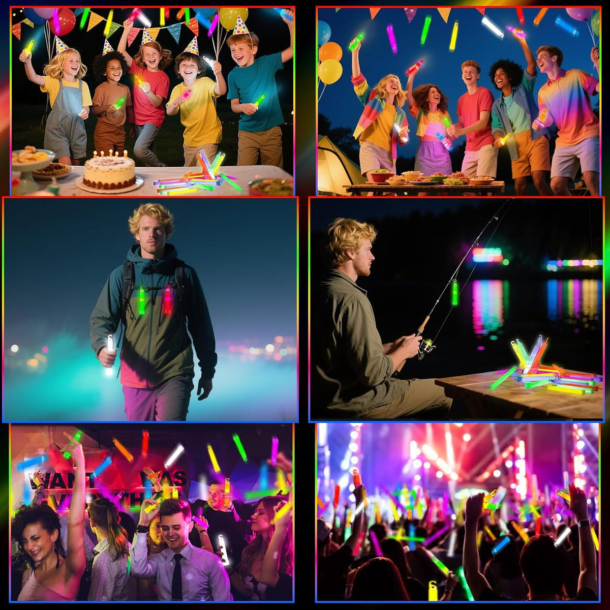 54Pcs Glow Sticks - 4 inch Glow In the Dark Sticks Halloween Party Favors, Waterproof Glow Sticks